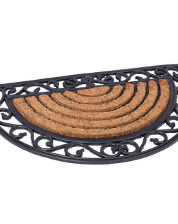 Birdrock Home 18 X 30 Half Round Natural Coir And Rubber Doormat