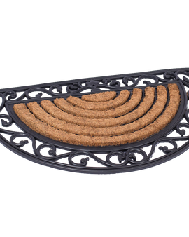 Birdrock Home 18 X 30 Half Round Natural Coir And Rubber Doormat