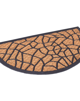Birdrock Home 18 X 30 Half Round Natural Coir And Rubber Doormat