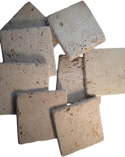 Coaster Tile-tumbled Travertine Porous Craft Tile in Ivory Color
