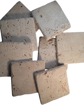 Coaster Tile-tumbled Travertine Porous Craft Tile in Ivory Color