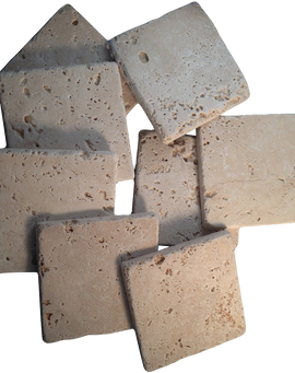 Coaster Tile-tumbled Travertine Porous Craft Tile in Ivory Color