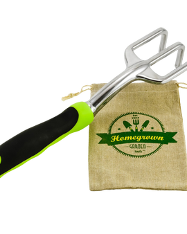 Cultivator Hand Rake With Ergonomic Handle From Homegrown Garden Tools Includes Burlap Tote Sack