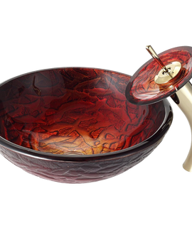 Kraus 10orb Nix Glass Vessel Sink And Waterfall Faucet