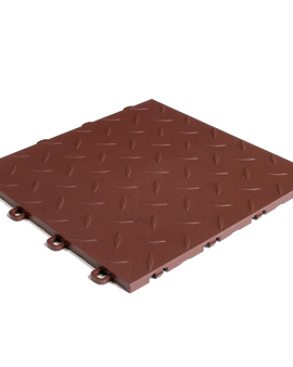 ModuTile Garage Flooring Interlocking Tiles Diamond Top Brown 27 pack