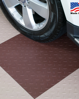ModuTile Garage Flooring Interlocking Tiles Diamond Top Brown 27 pack