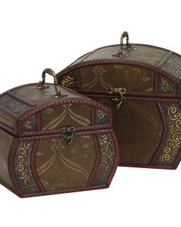 Nearly Natural 528 Decorative Chests Brown Set Of 2