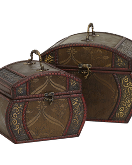 Nearly Natural 528 Decorative Chests Brown Set Of 2