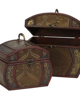Nearly Natural 528 Decorative Chests Brown Set Of 2