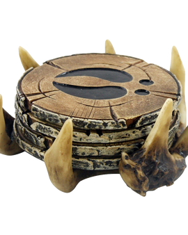 Old West Deer Antler Coasters 4pc Coaster Set With Outdoors Theme Rustic Cabin Decor