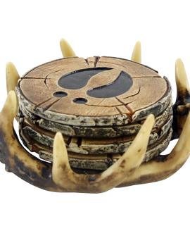 Old West Deer Antler Coasters 4pc Coaster Set With Outdoors Theme Rustic Cabin Decor