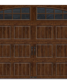 R-Value Intellicore Insulated Ultra-Grain Walnut Garage Door with Arch Window