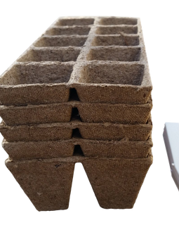 Seed Starter Pots Trays Biodegradable Peat 5 Pack 50 Cells 10 Plastic Plant Markers
