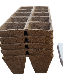 Seed Starter Pots Trays Biodegradable Peat 5 Pack 50 Cells 10 Plastic Plant Markers