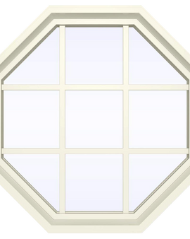 Series Fixed Octagon Vinyl Window with Grids