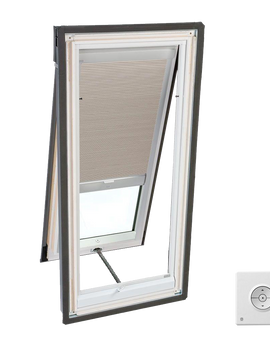 Solar Powered Room Darkening White Skylight Blinds