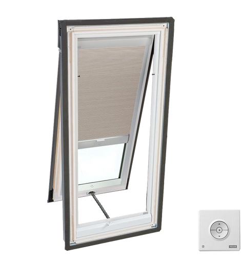 Solar Powered Room Darkening White Skylight Blinds