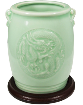 Wrapables Gifts And Decor Chinese Dragon And Phoenix Celadon Ceramic Vase