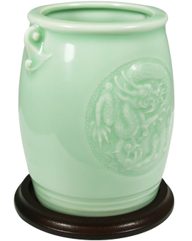 Wrapables Gifts And Decor Chinese Dragon And Phoenix Celadon Ceramic Vase